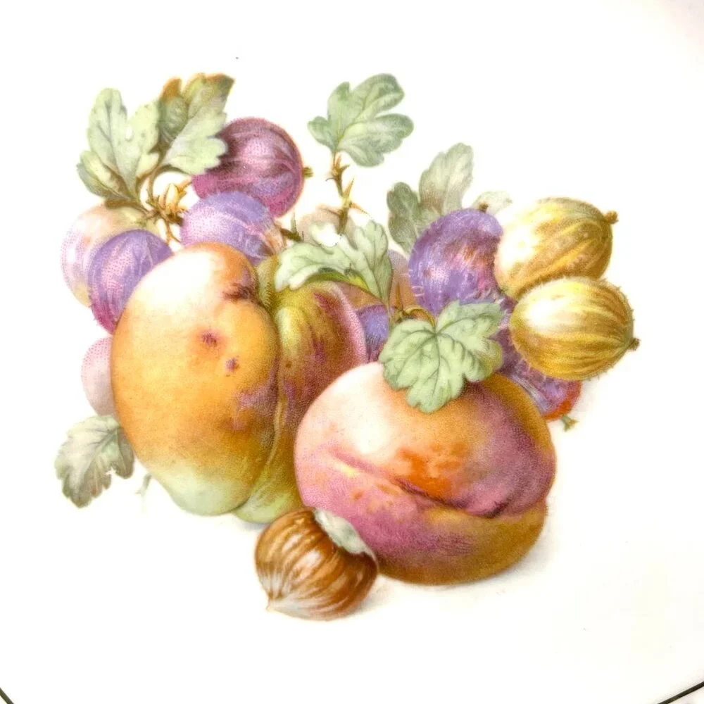 Set of 6 Schumann Arzberg Germany Pierced Porcelain Plates Harvest Fruit 7" - Picture 16 of 16